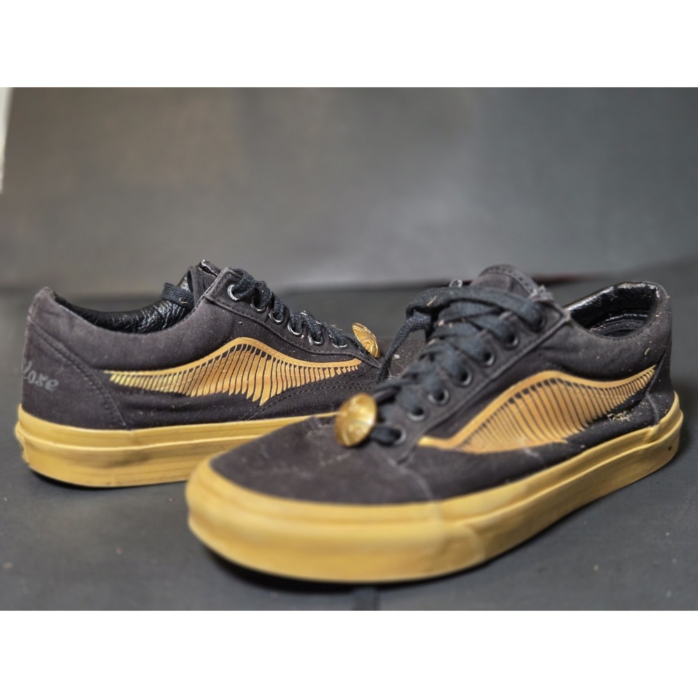 VANS Harry Potter Gold Snitch Men 7.5 Women 9 Sneakers Shoes Lace Up Black